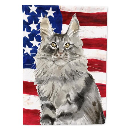 Carolines Treasures Maine Coon American Flag Flag Canvas House Size CK3034CHF